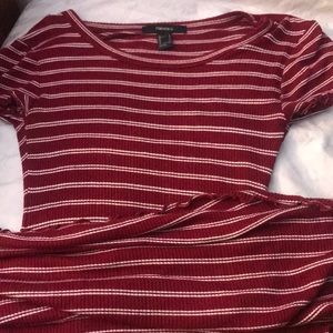 Forever 21 red and white striped dress